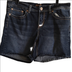 Seven7  Blue Jean Shorts with Stretchy Denim. Size 12.Great Stitching!